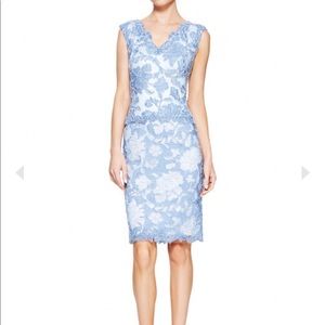 Tadashi Shoji Sano Dress Womens V Neck Lace Cocktail Dress Sz 4